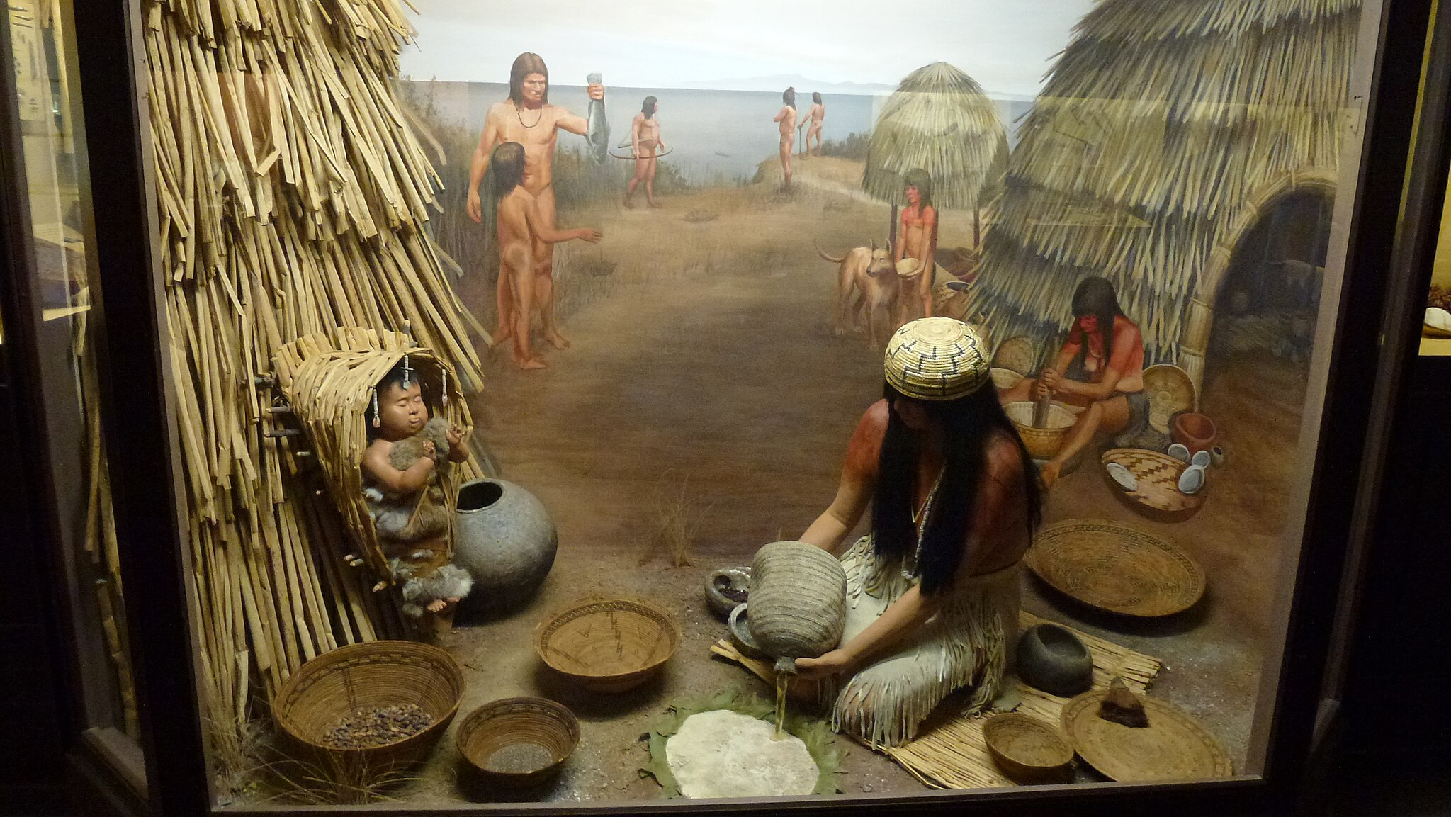 Chumash people with a woman and a baby.